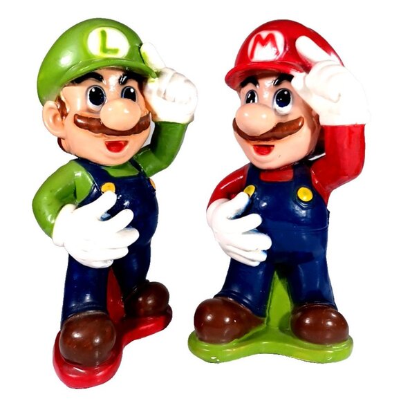 Vtg 1990s Nintendo Mario & Luigi Brothers Ceramic Chalkware Coin Piggy Bank 13" - Picture 2 of 10